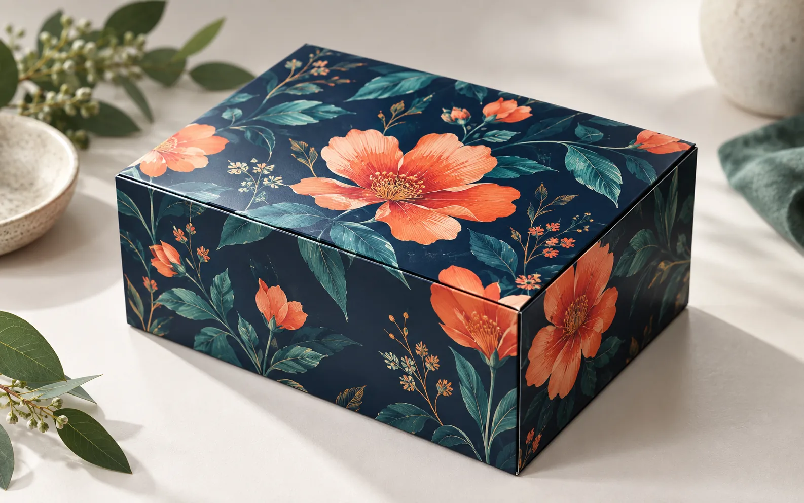 Cutie decorativă cu finisaj lăcuit