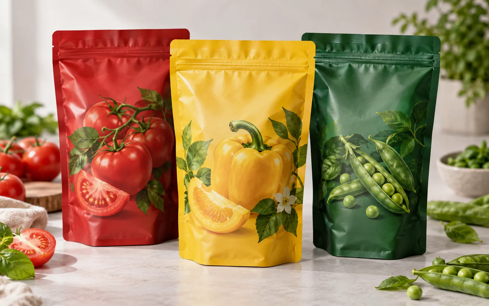 Pungi laminate imprimate pentru ambalaje alimentare