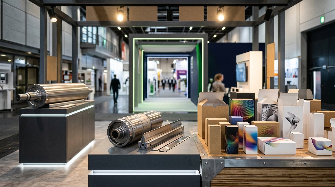 Stand expozițional internațional dedicat tehnologiilor de imprimare flexografică, cilindrilor anilox și ambalajelor din carton · Chespa Transilvania