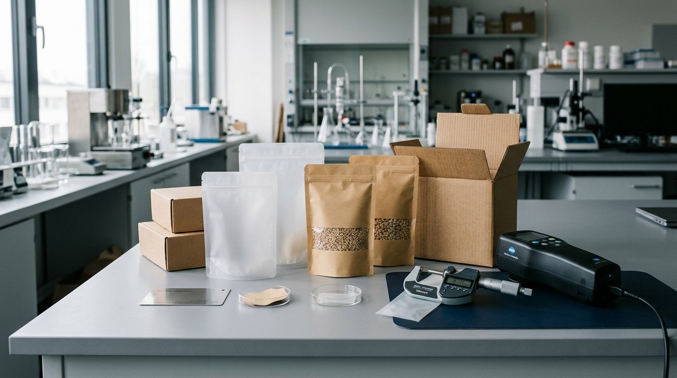 Testarea ambalajelor sustenabile și a materialelor reciclabile în laborator, cu spectrofotometru și micrometru · Chespa Transilvania